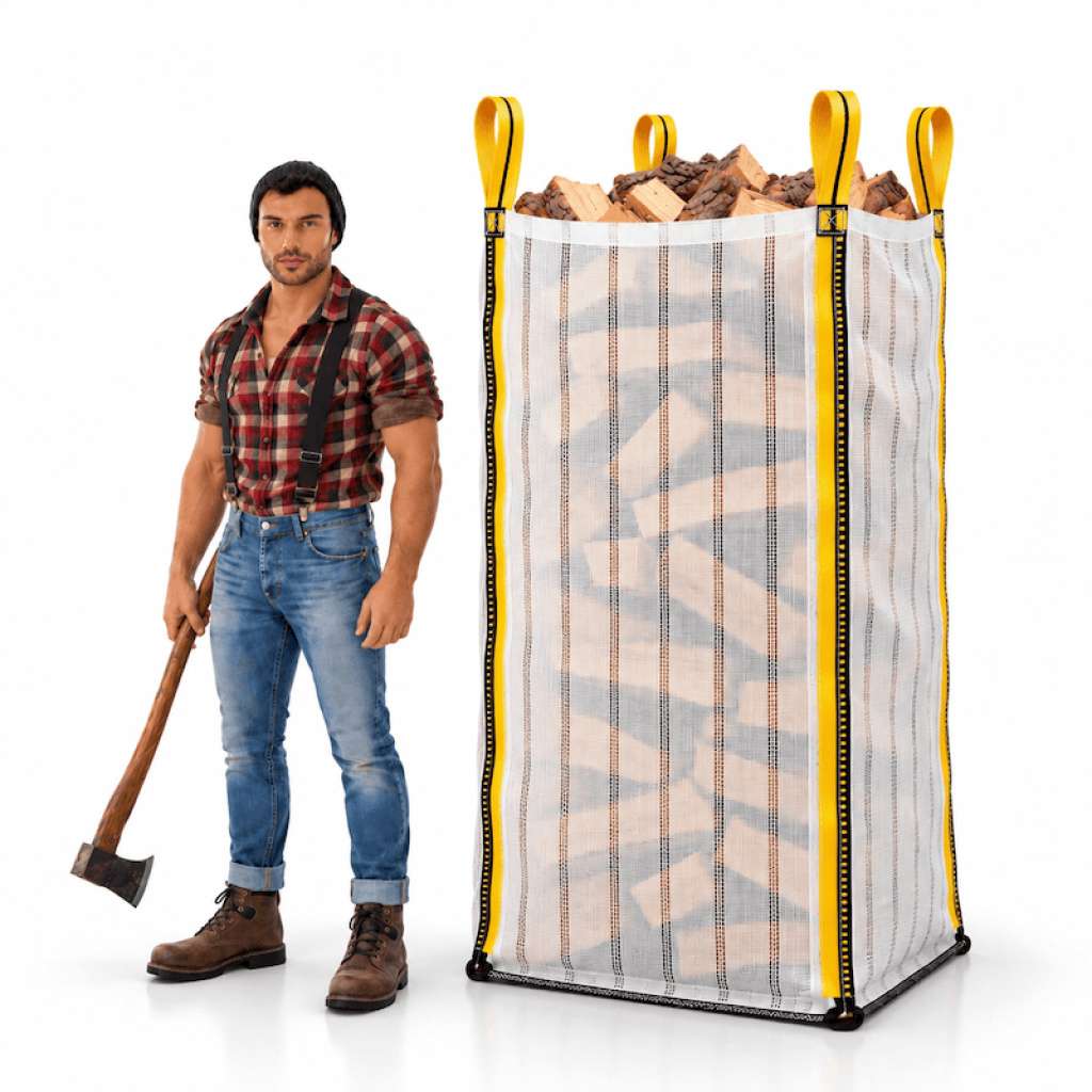 Sacco per legna ventilato 90 x 90 x 200 cm (1,65 m³)